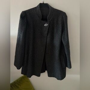 Vintage Women's Black Herringbone Coat